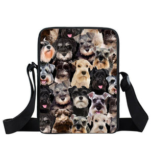 A Bunch Of Schnauzers Oxford Cloth Zipped Messenger Bag