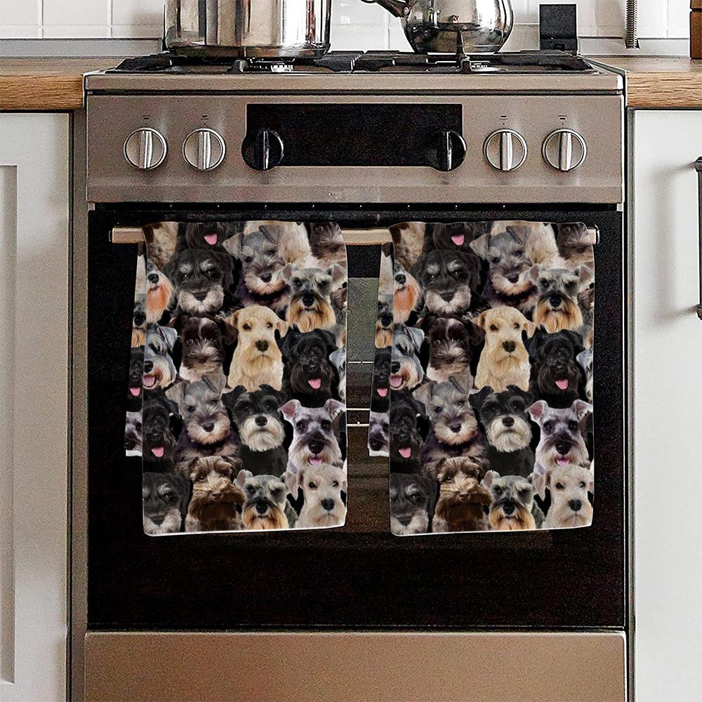A Bunch Of Schnauzers Kitchen Towel