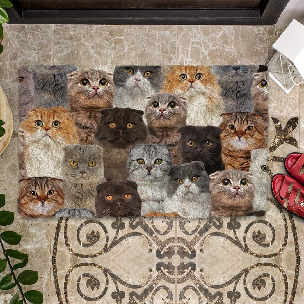 A Bunch Of Scottish Fold Cats Doormat