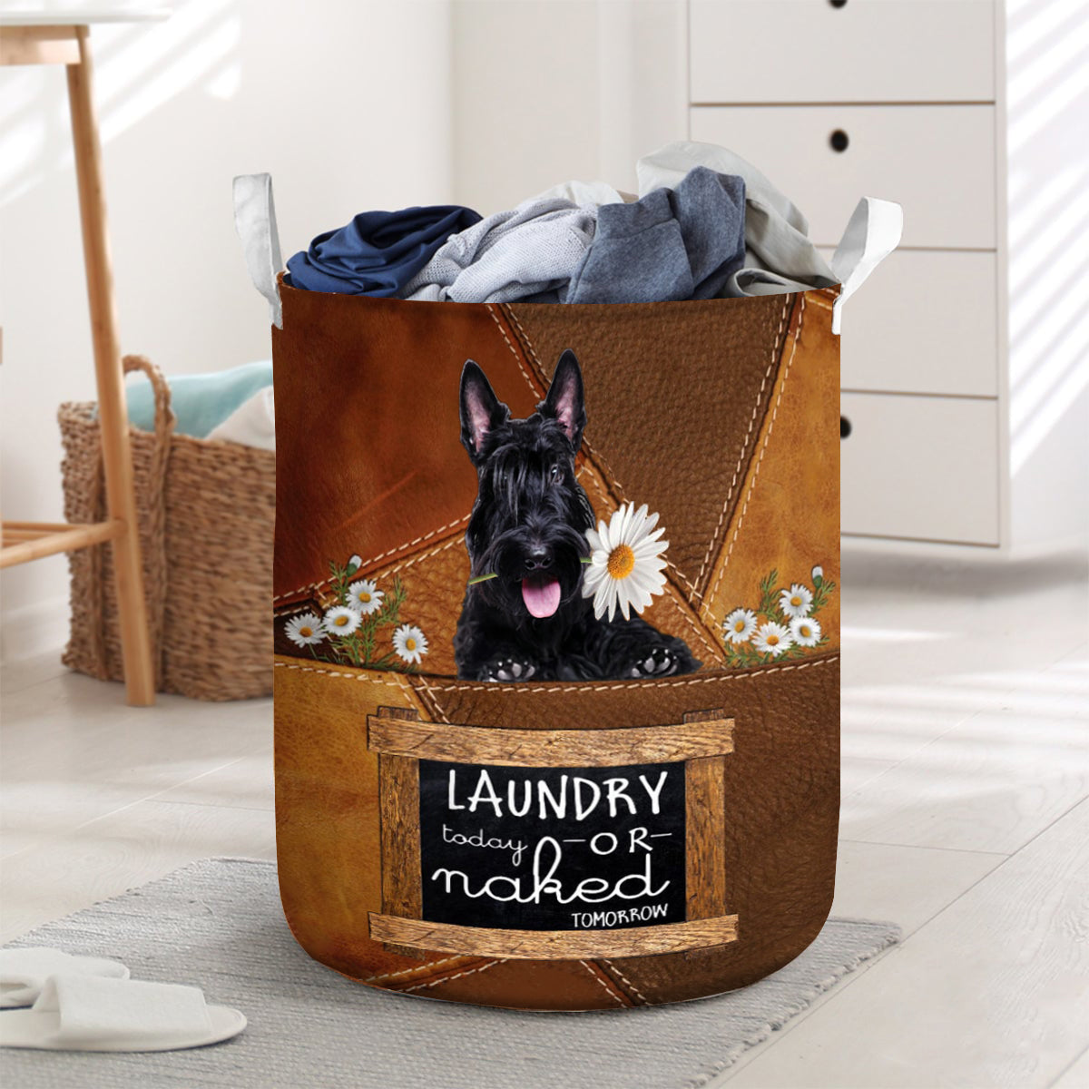 Scottish Terrier Laundry Today Or Naked Tomorrow Laundry Basket