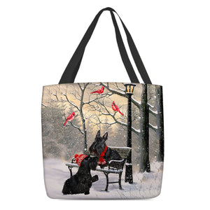Scottish Terrier Hello Christmas/Winter/New Year Tote Bag