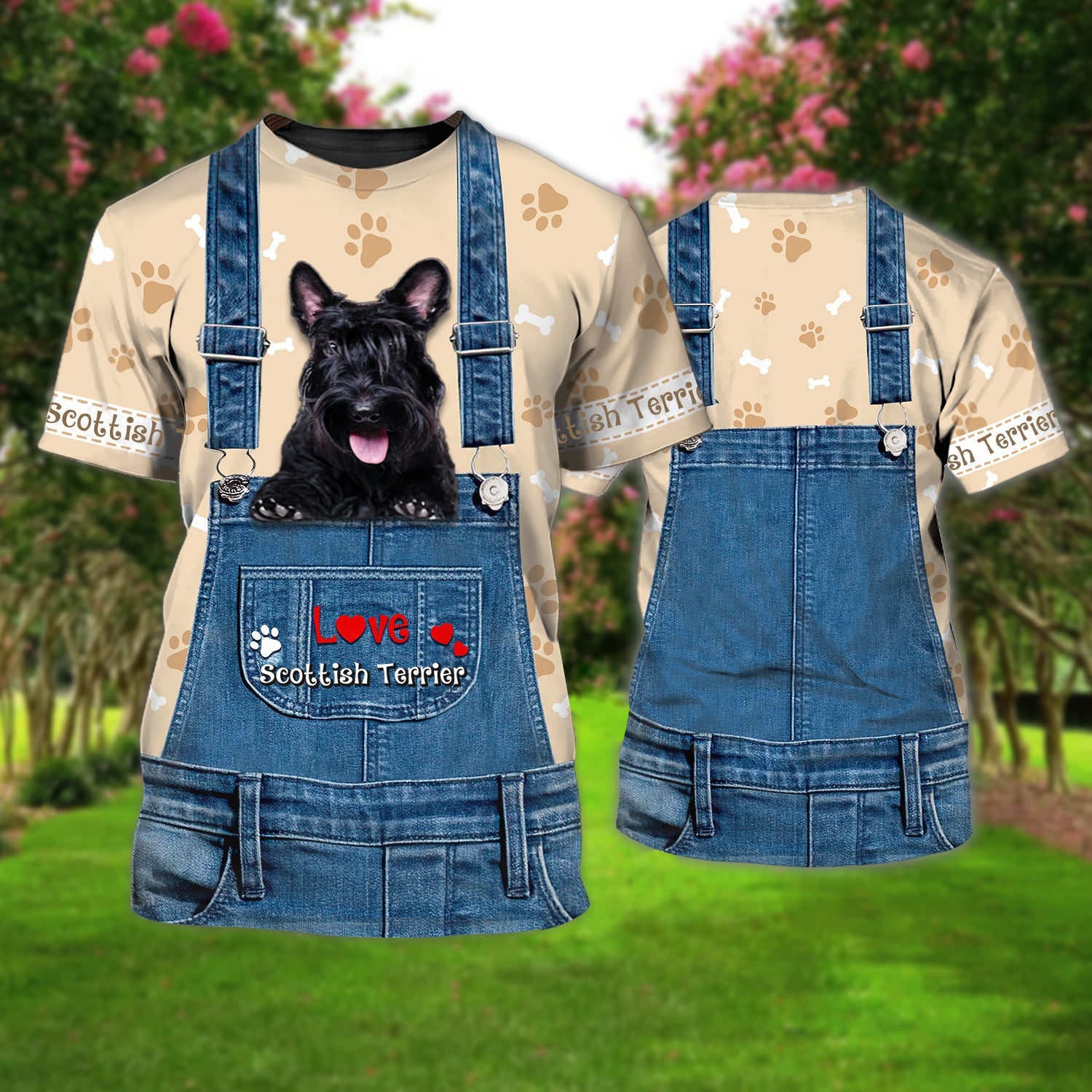 Love Scottish Terrier Cute Unisex T-shirt