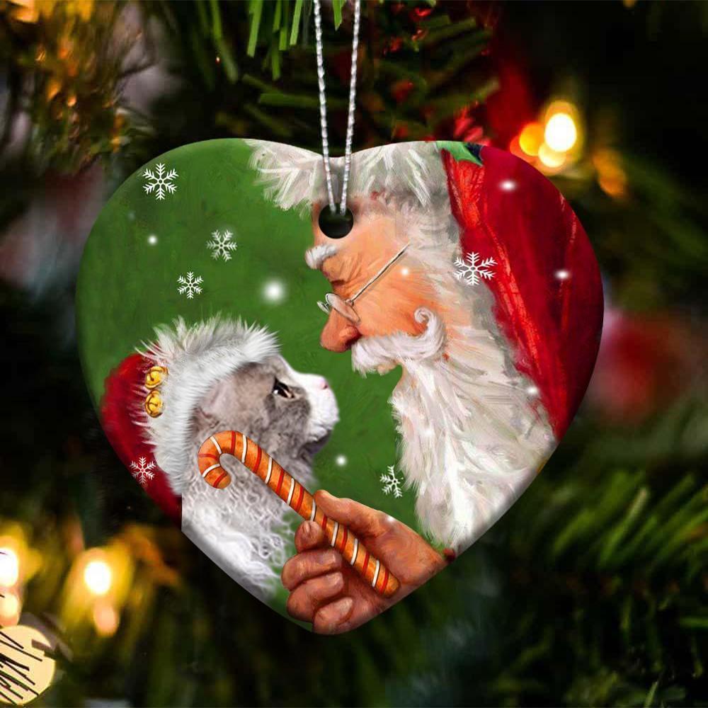 Selkirk Rex Cat Happy Heart Ornament For Cat Lovers