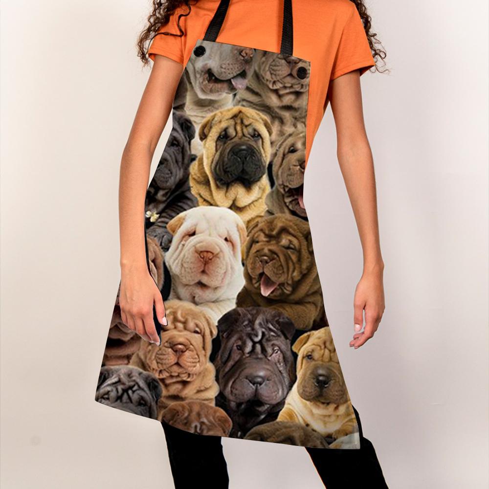 A Bunch Of Shar Peis Apron/Great Gift Idea For Christmas