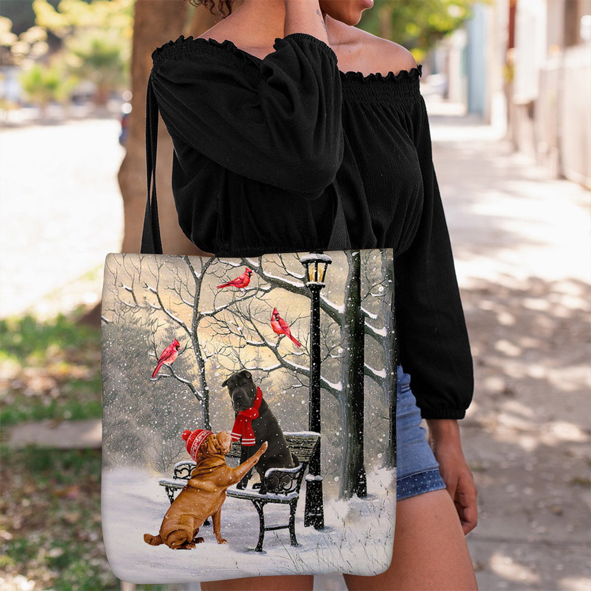 Shar Pei Hello Christmas/Winter/New Year Tote Bag