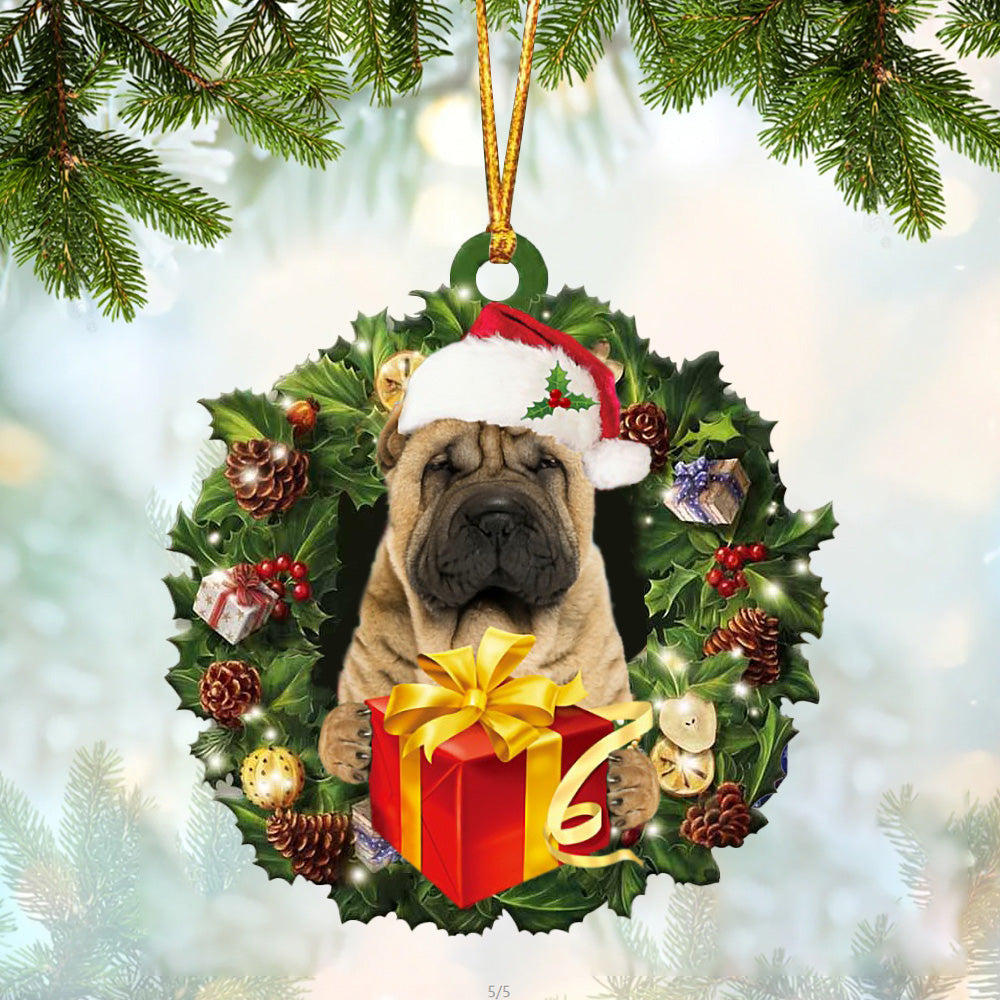 Shar Pei Christmas Gift Hanging Ornament