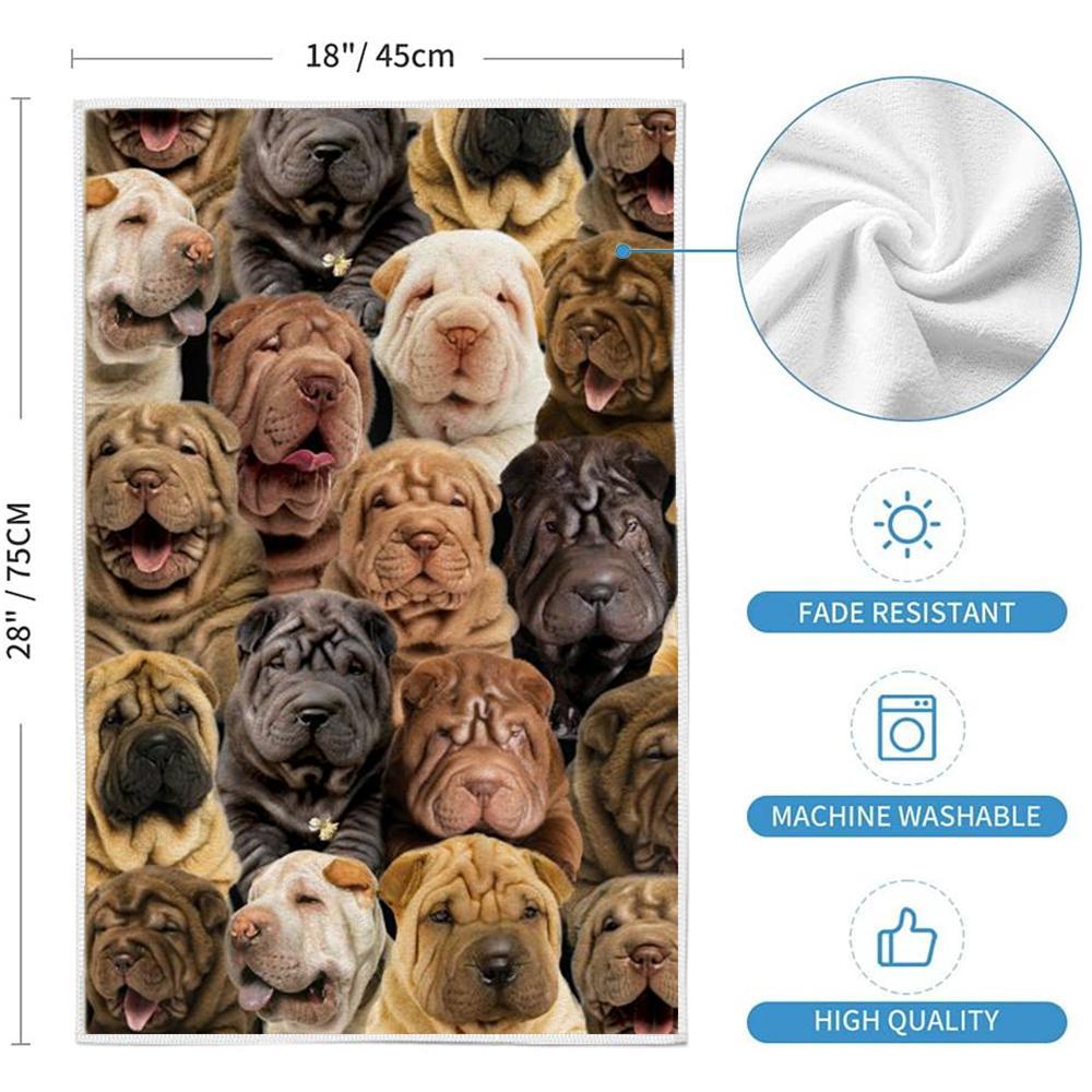 A Bunch Of Shar Peis Kitchen Towel