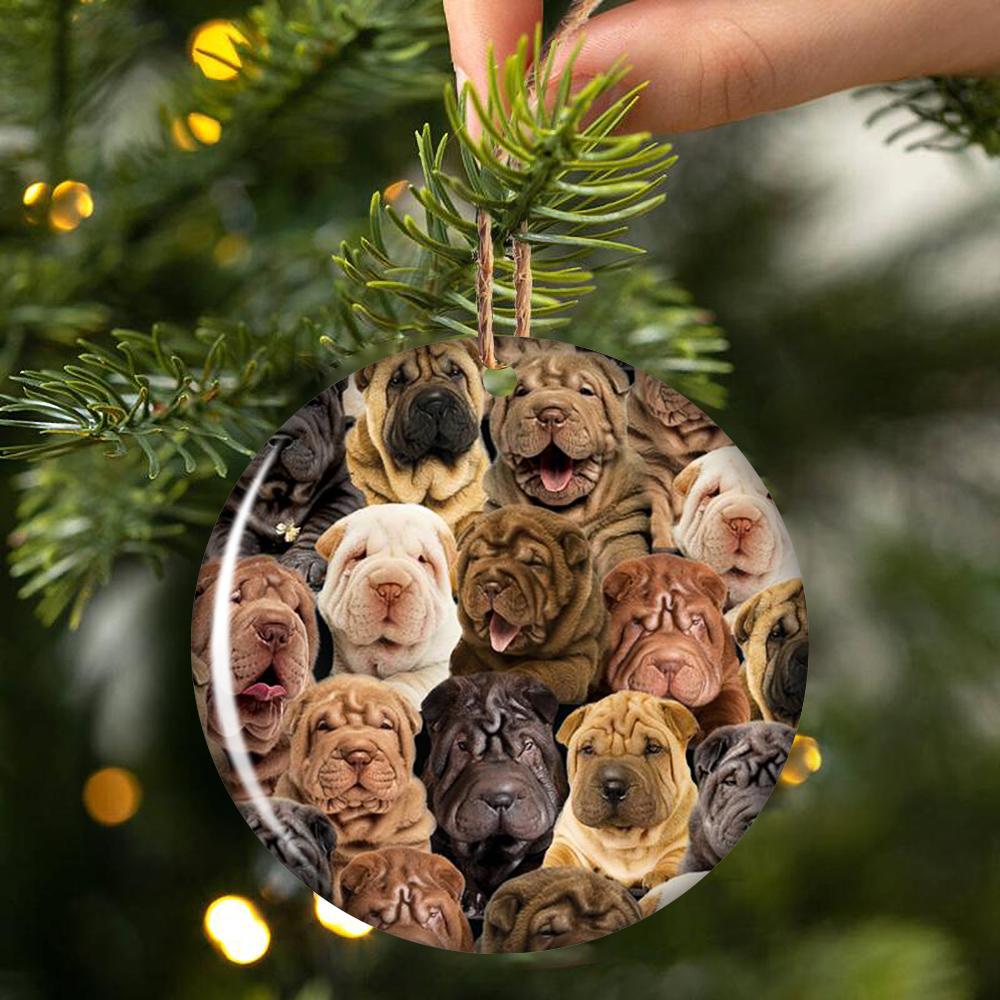 A Bunch Of Shar Peis Porcelain/Ceramic Ornament