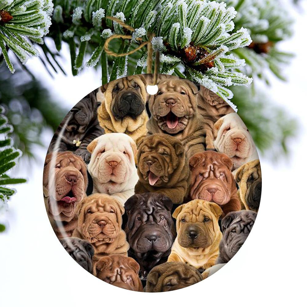 A Bunch Of Shar Peis Porcelain/Ceramic Ornament