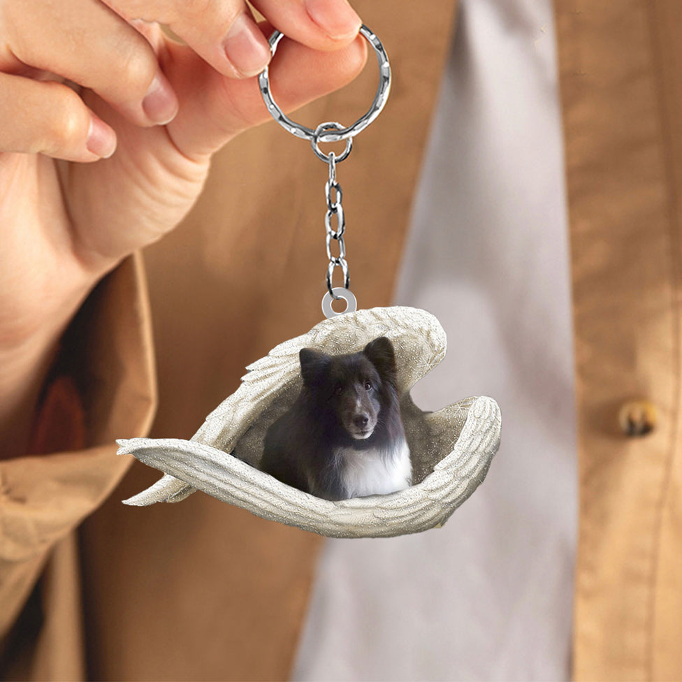 Sheltie1 Sleeping Angel Acrylic Keychain