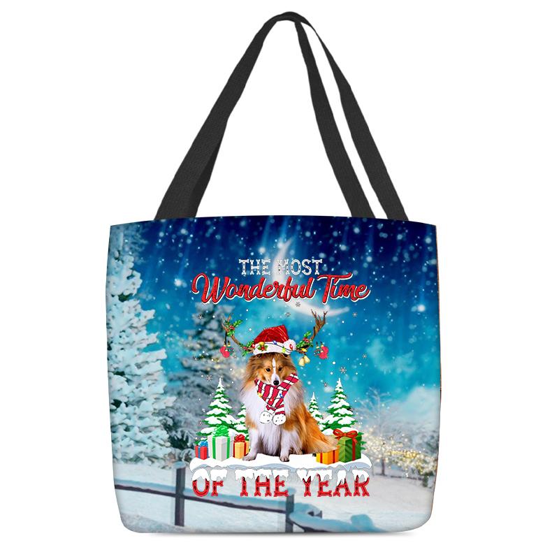 Shetland Sheepdog Christmas Tote Bag