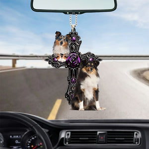 Shetland Sheepdog Pray For God Car Hanging Ornament