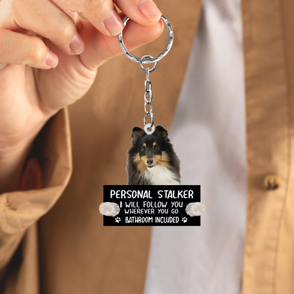 Shetland Sheepdog03 Personal Stalker Acrylic Keychain