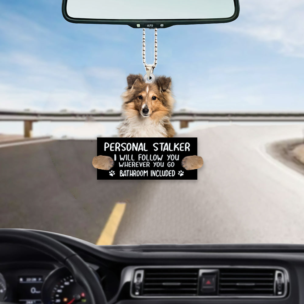 Shetland Sheepdog 5 Personal Stalker Car Hanging Ornament