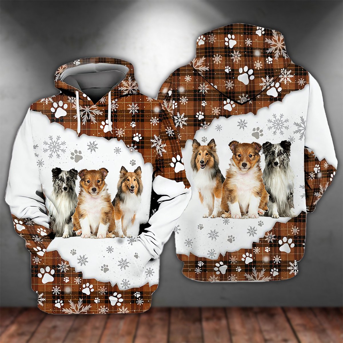 Shetland Sheepdog Happy Holiday Unisex Hoodie