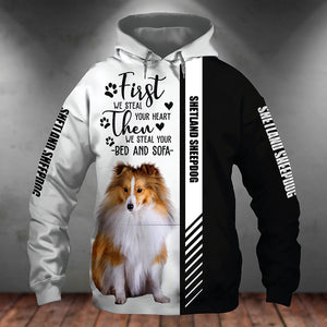 Shetland Sheepdog-First We Steal Your Heart Unisex Hoodie