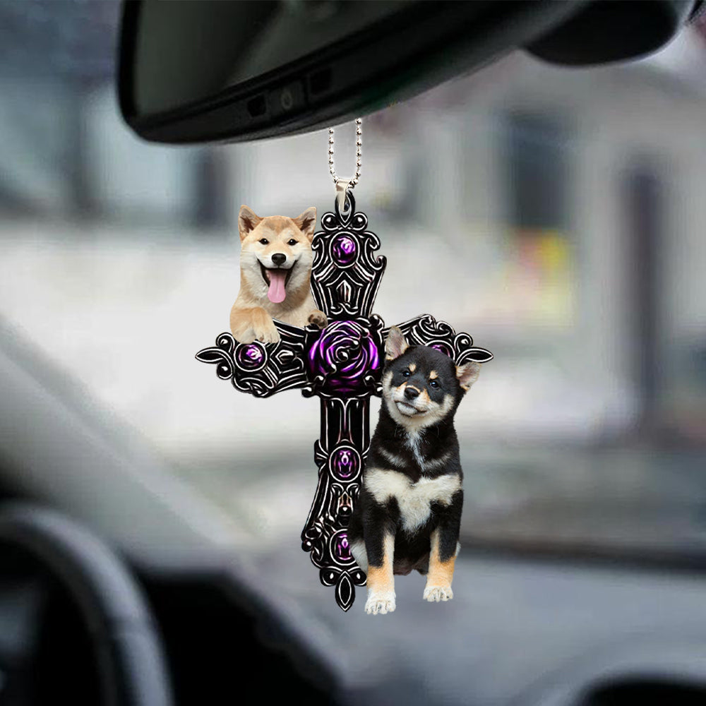 Shiba Inu Pray For God Car Hanging Ornament