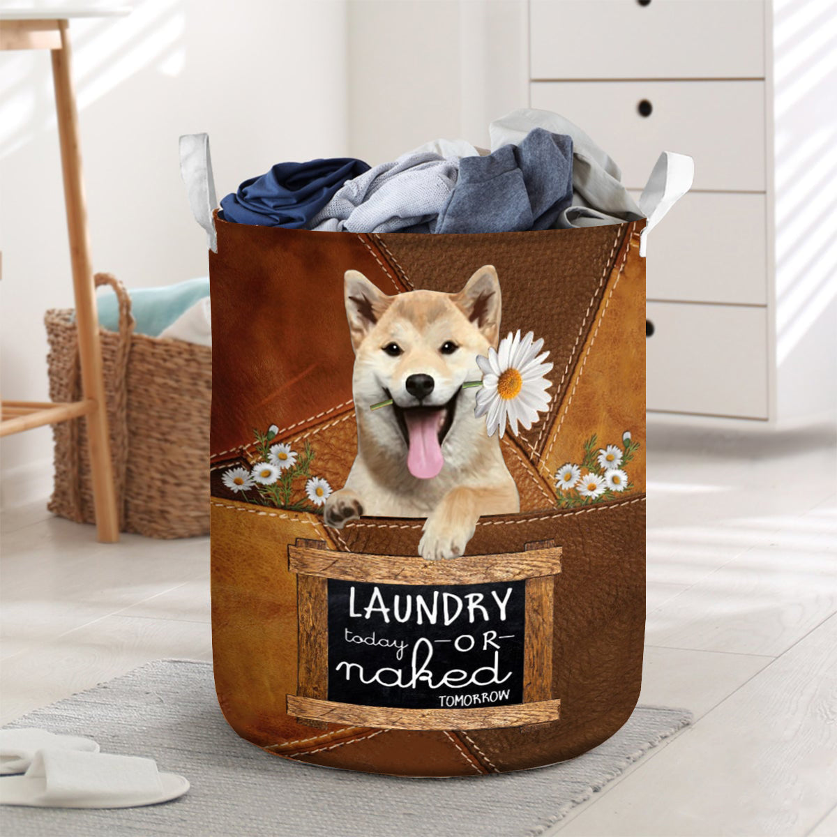 Shiba Inu Laundry Today Or Naked Tomorrow Laundry Basket