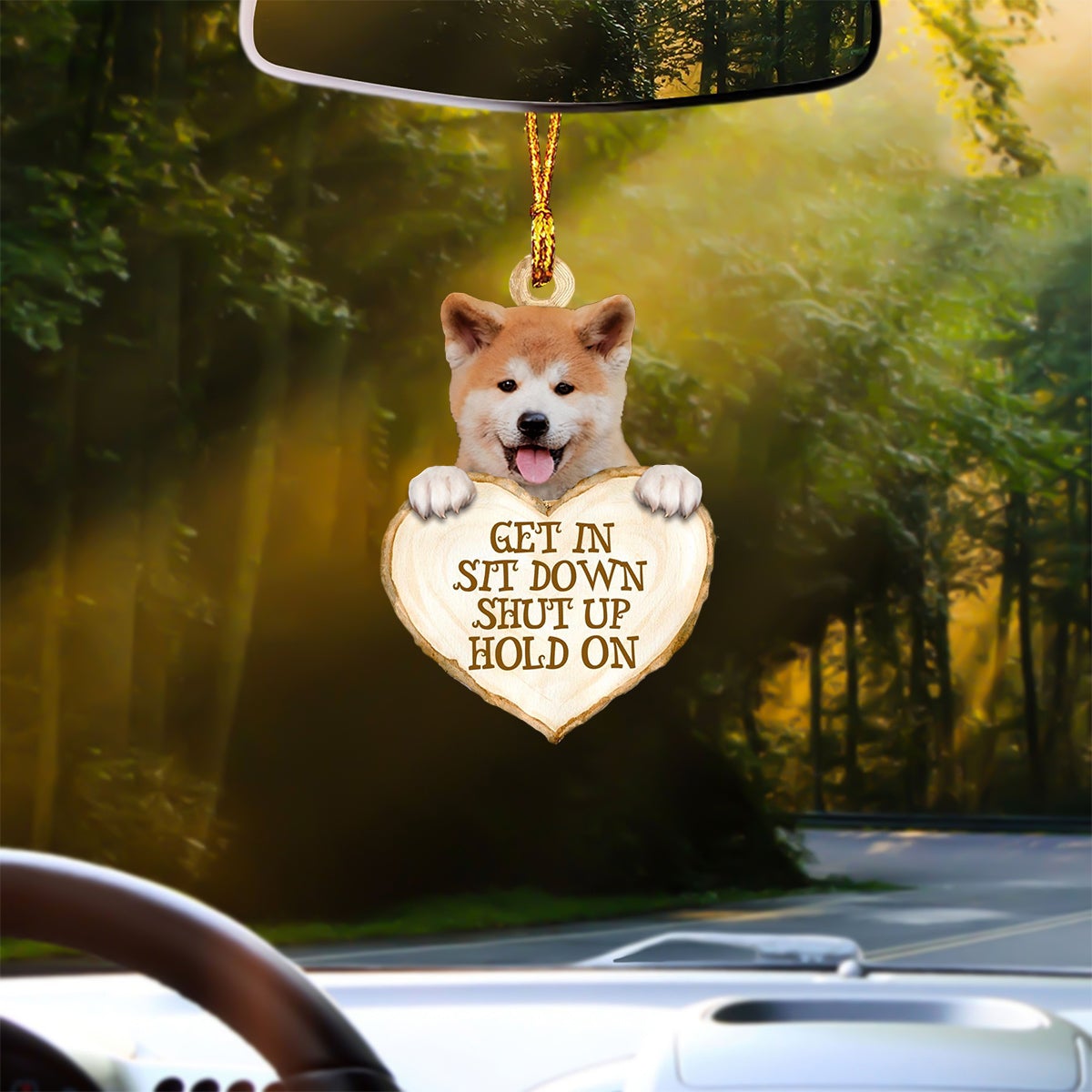 Shiba Inu Heart Shape Get In Car Hanging Ornament