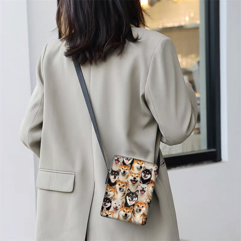 A Bunch Of Shiba Inus Oxford Cloth Zipped Messenger Bag