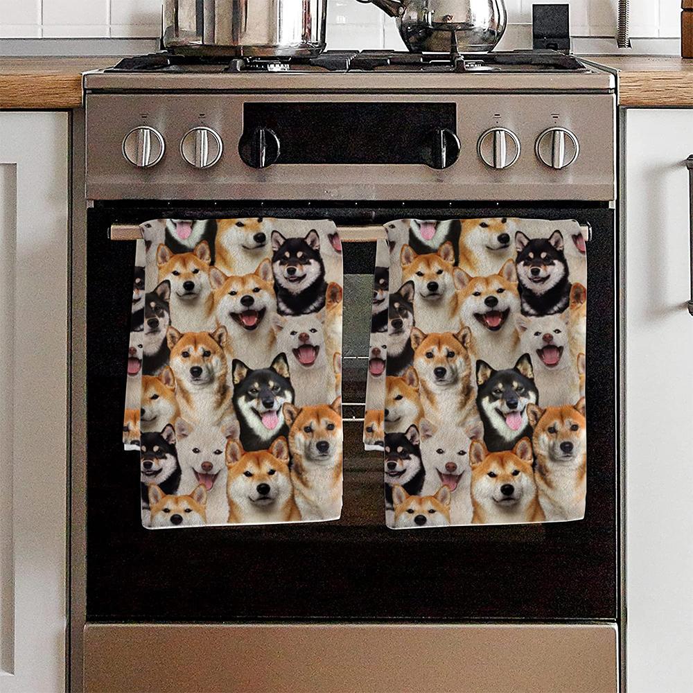 A Bunch Of Shiba Inus Kitchen Towel