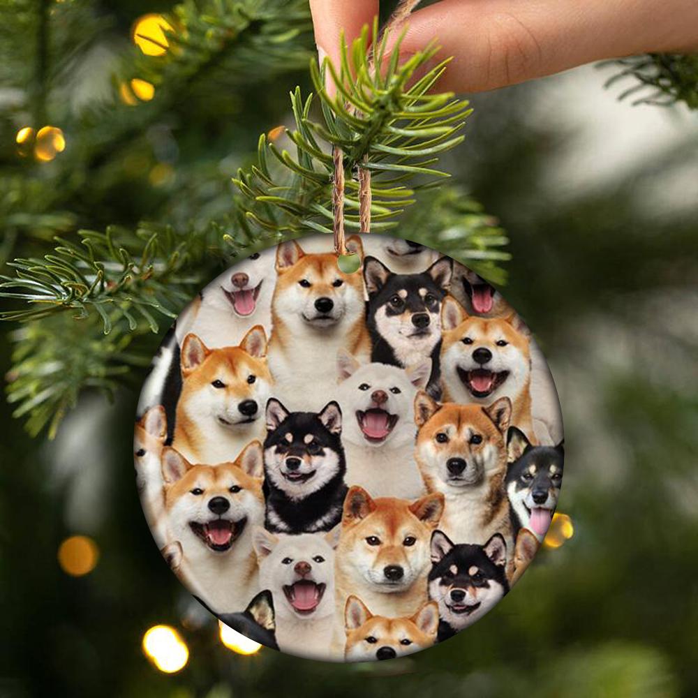 A Bunch Of Shiba Inus Porcelain/Ceramic Ornament