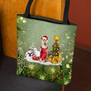 Shiba inu Merry Christmas Tote Bag