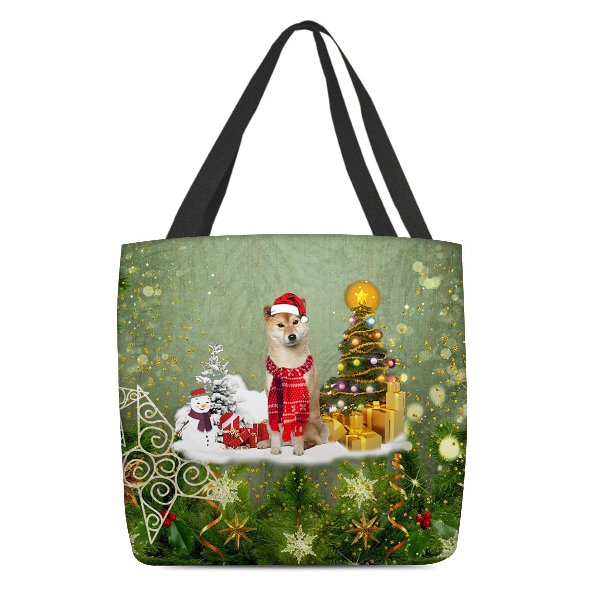 Shiba inu Merry Christmas Tote Bag