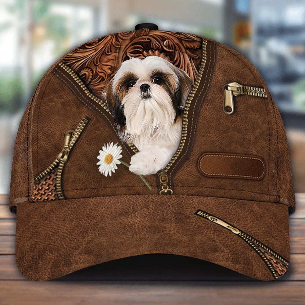 Shih Tzu Holding Daisy Unisex Cap