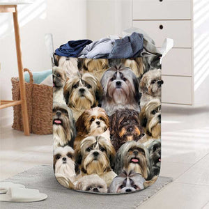 A Bunch Of Shih Tzus Laundry Basket