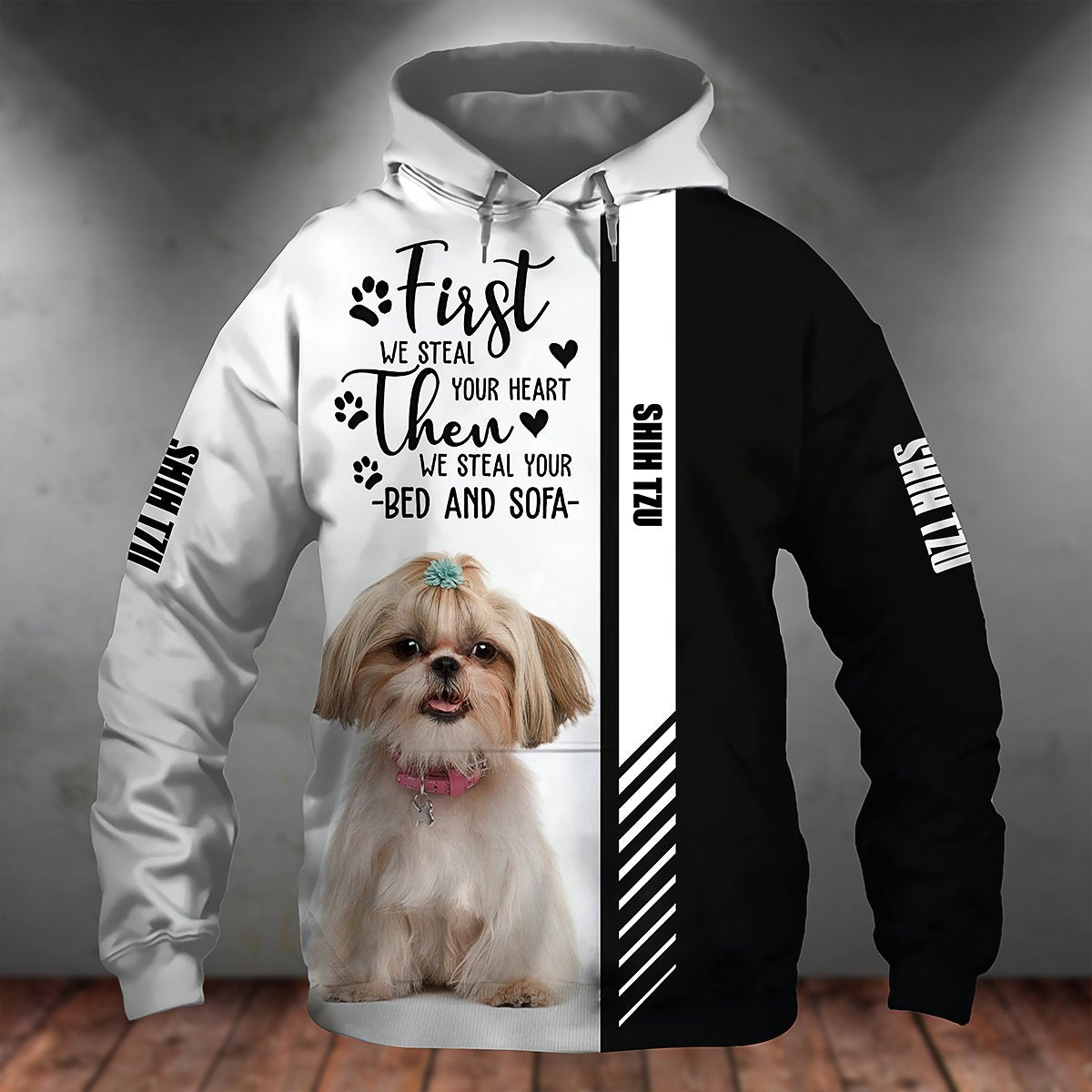Shih Tzu-First We Steal Your Heart Unisex Hoodie
