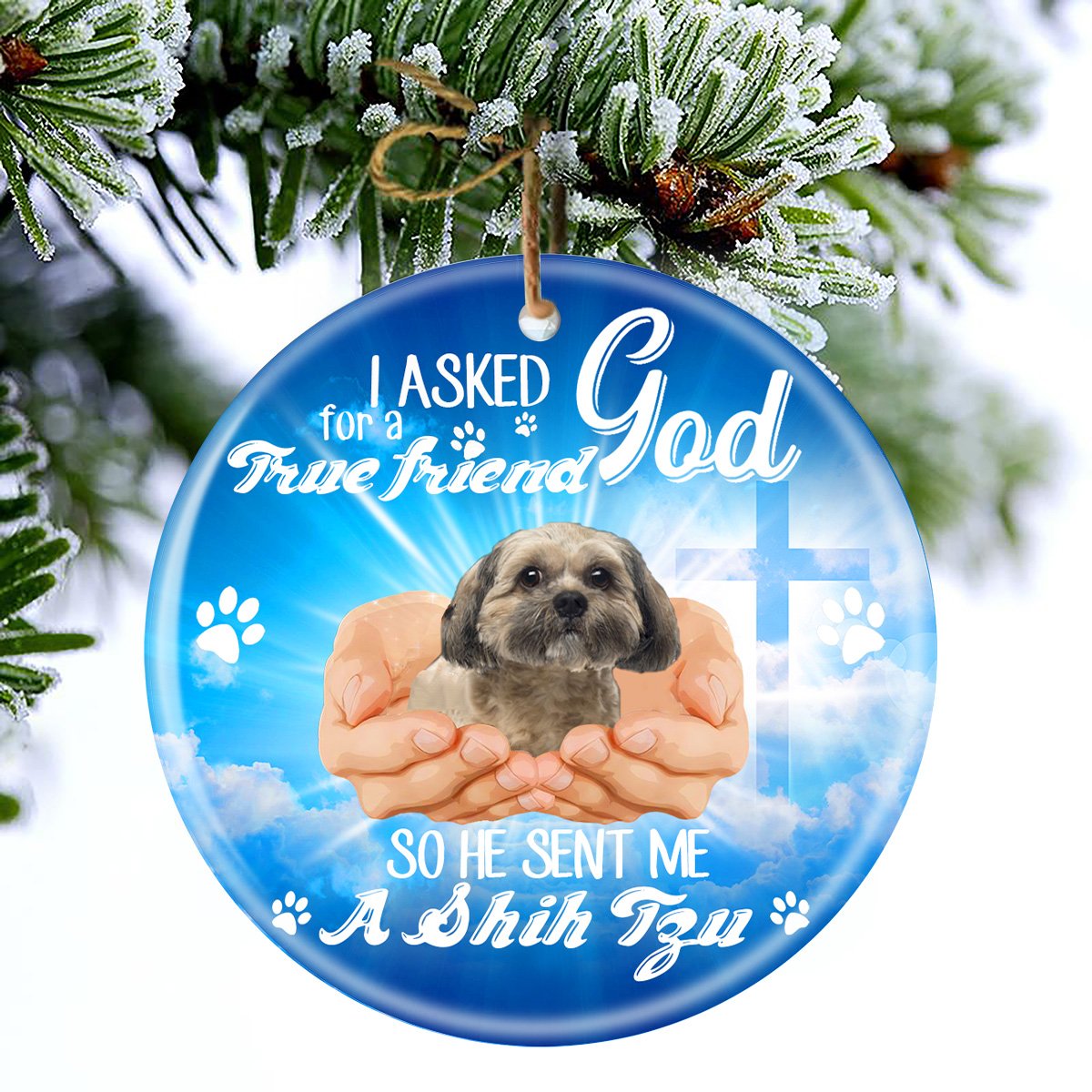 God Send Me A/An Shih Tzu Porcelain/Ceramic Ornament