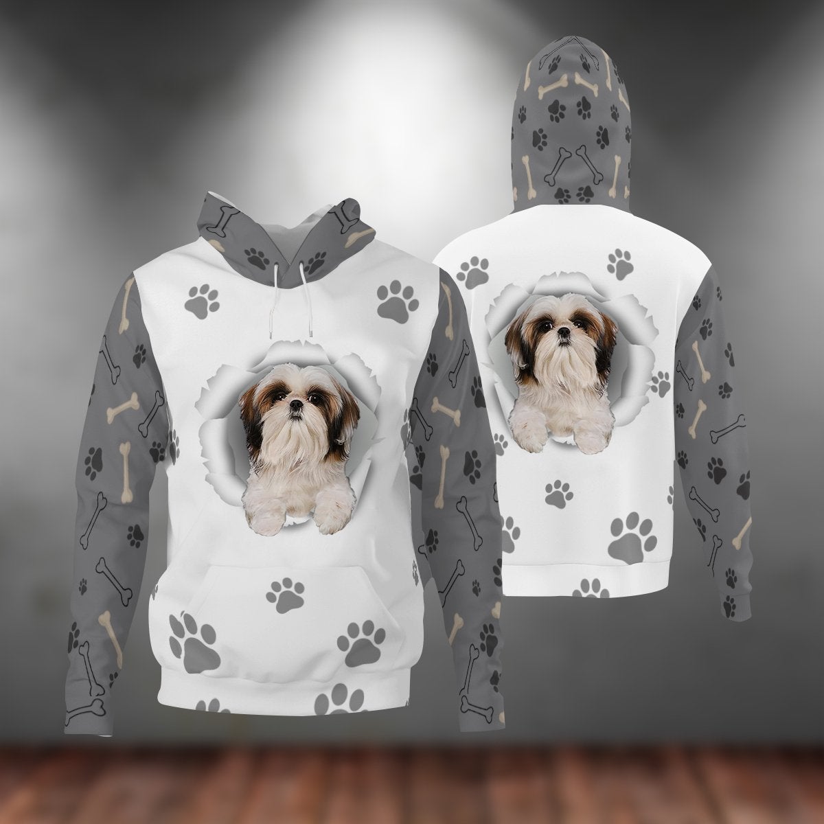 Shih Tzu-Paw Dog Unisex Hoodie