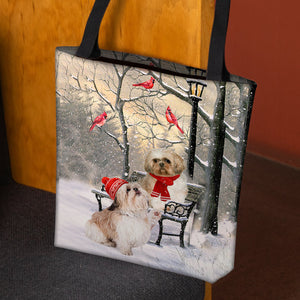Shih Tzu Hello Christmas/Winter/New Year Tote Bag