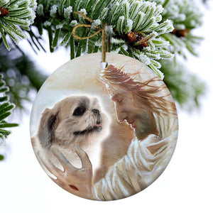 New Release -Shih Tzu With God Porcelain/Ceramic Ornament