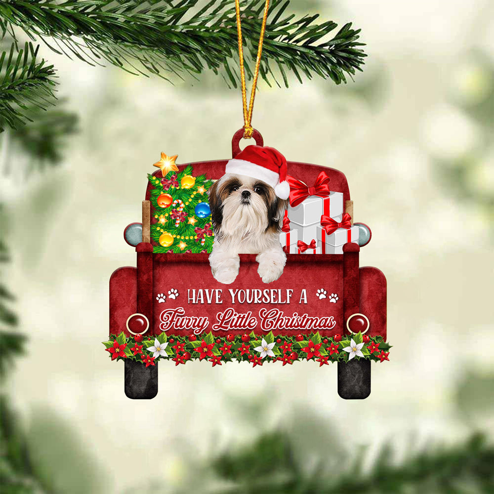 Shih Tzu 2 Have Yourself A Furry Little Christmas Ornament