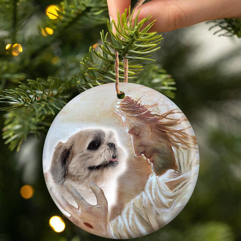 New Release -Shih Tzu With God Porcelain/Ceramic Ornament