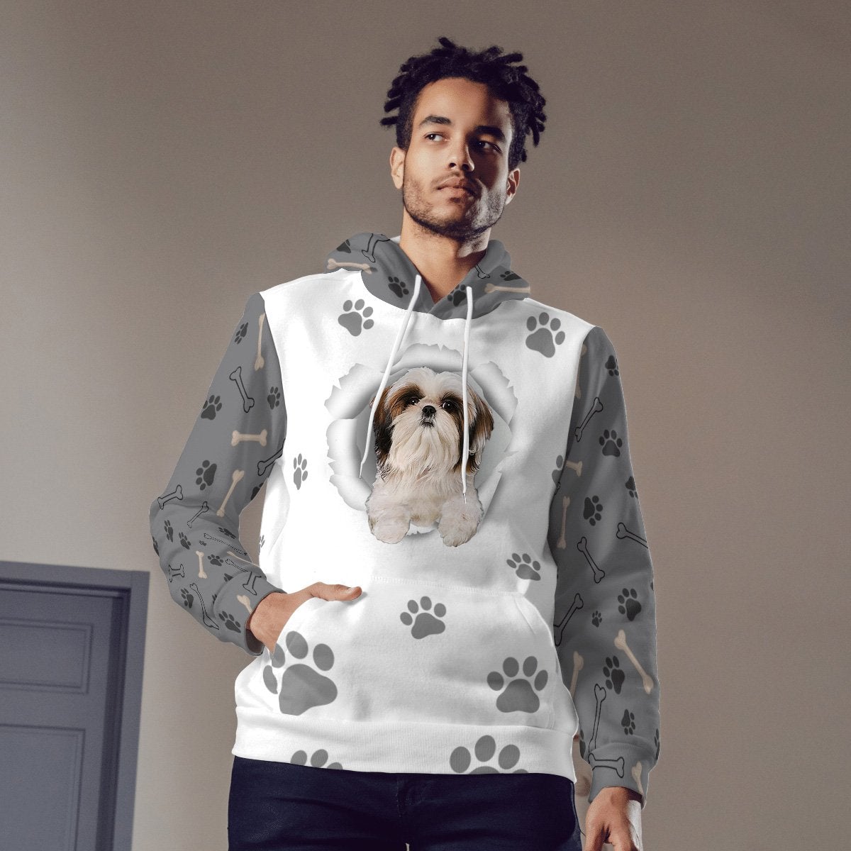 Shih Tzu-Paw Dog Unisex Hoodie