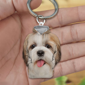 Shih Tzu 3D Graphic Hoodie Acrylic Keychain