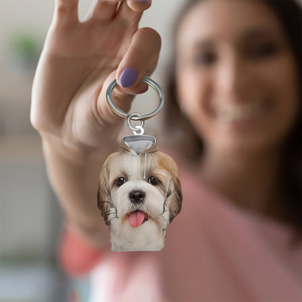 Shih Tzu 3D Graphic Hoodie Acrylic Keychain