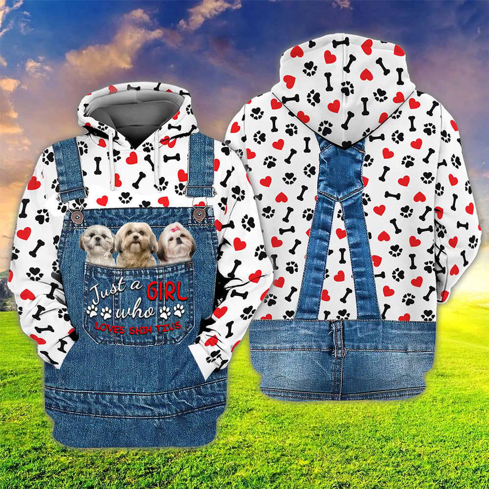 Just A Girl Who Loves Shih Tzu Hoodie For Dog Lovers