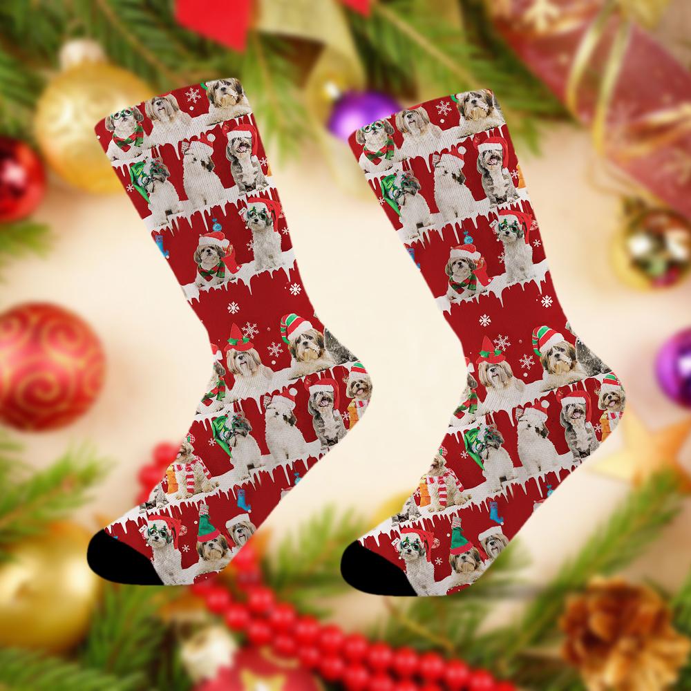 Shih Tzu Merry Christmas Socks