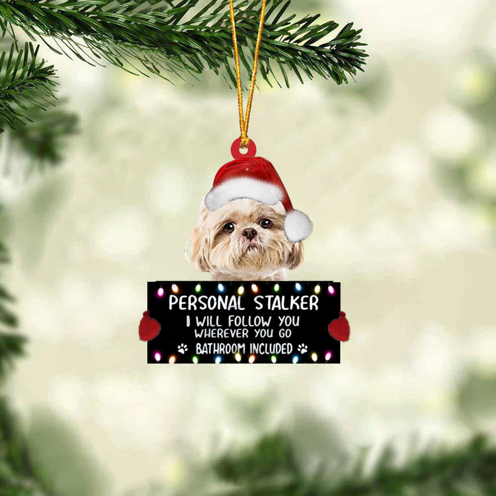 Shih Tzu Personal Stalker Christmas Hanging Ornament
