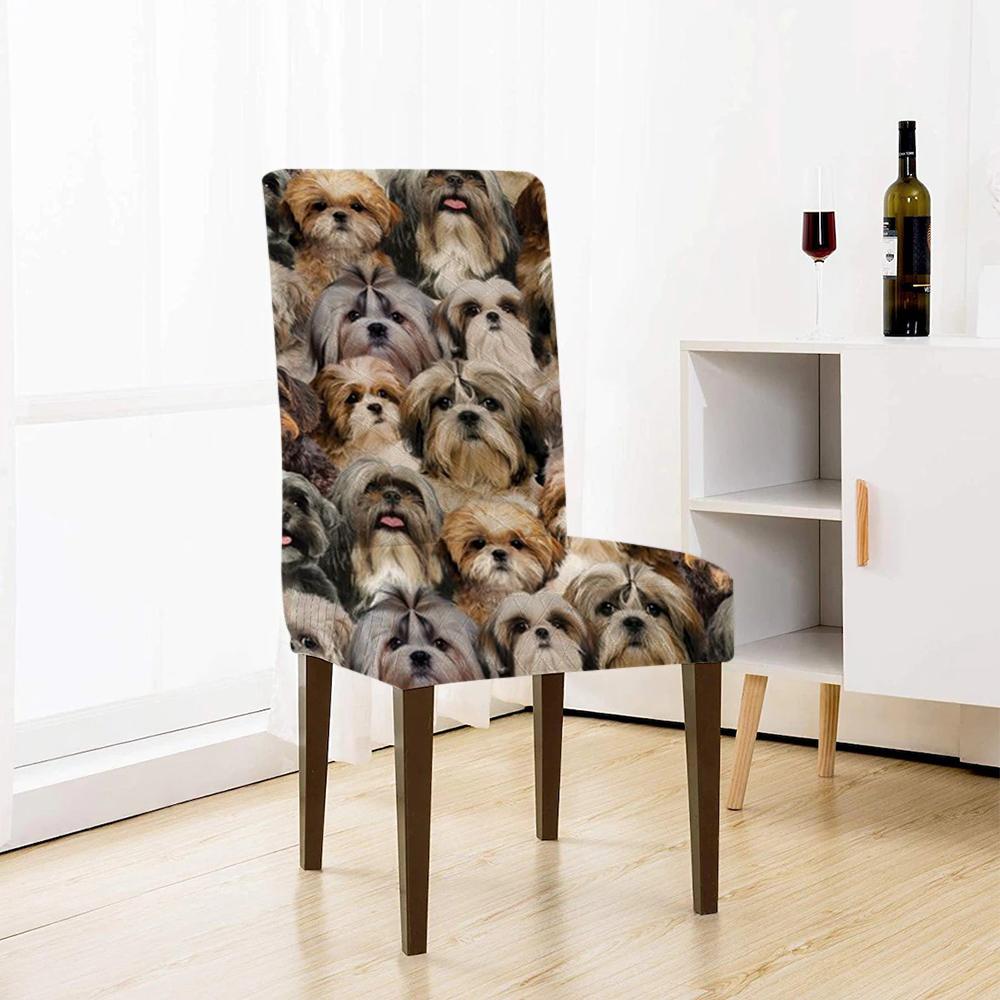 A Bunch Of Shih Tzus Chair Cover/Great Gift Idea For Dog Lovers