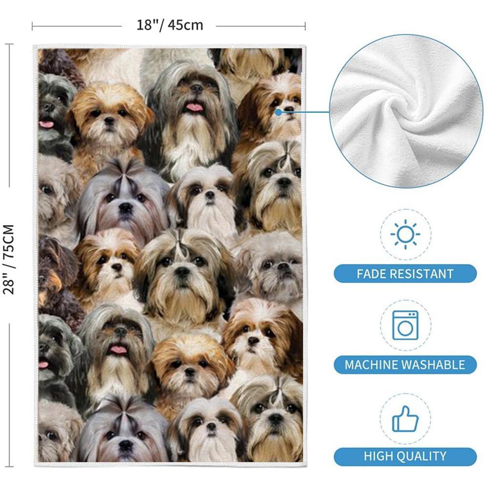 A Bunch Of Shih Tzus Kitchen Towel