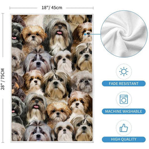 A Bunch Of Shih Tzus Kitchen Towel