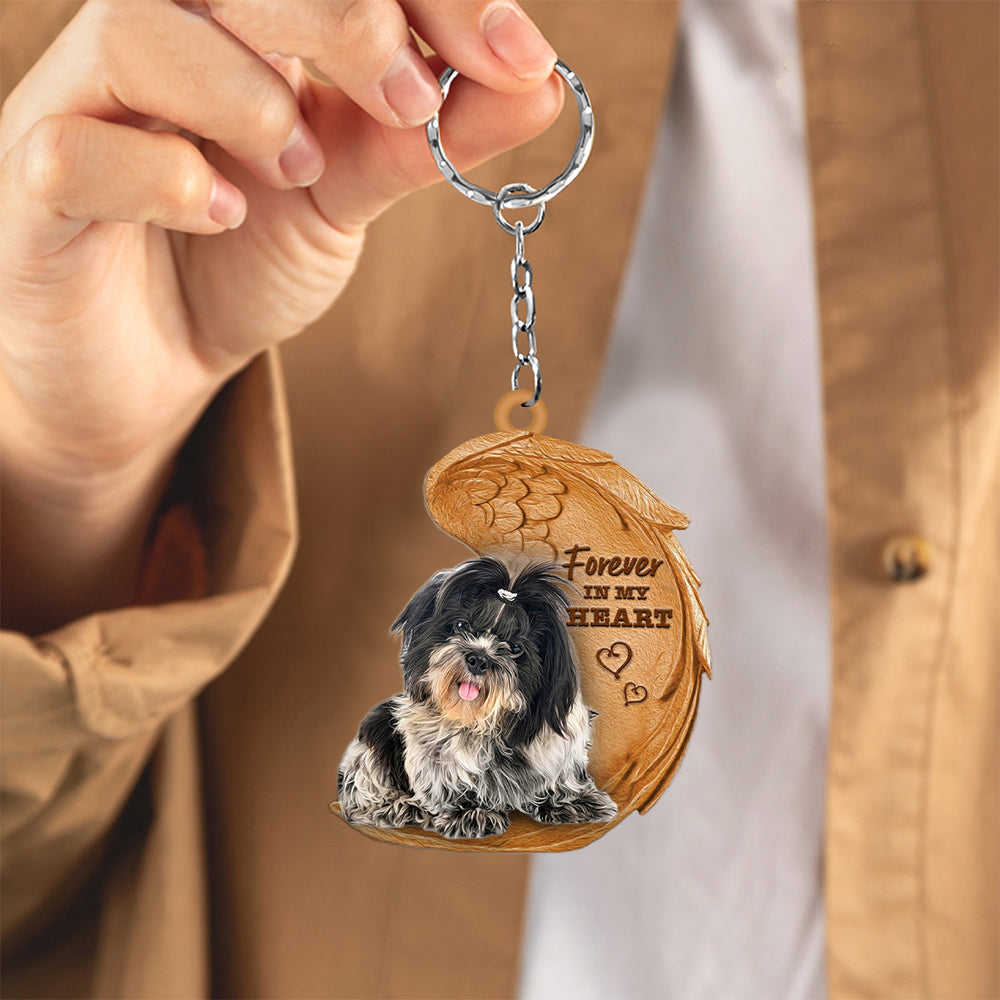 Shih tzu Forever In My Heart Flat Acrylic Keychain
