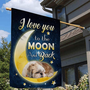 Shih Tzu I Love You To The Moon And Back Garden Flag