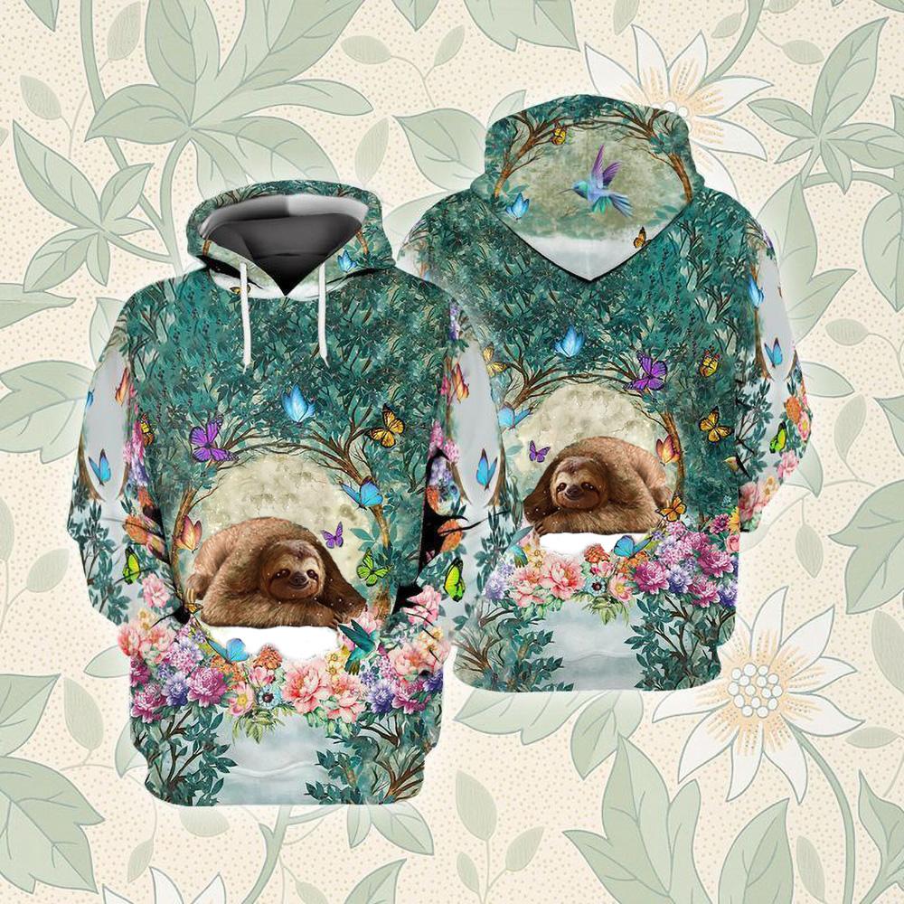 Sloth Among Forest Unisex Hoodie