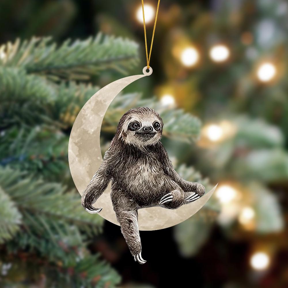 Sloth Sits On The Moon Hanging Ornament